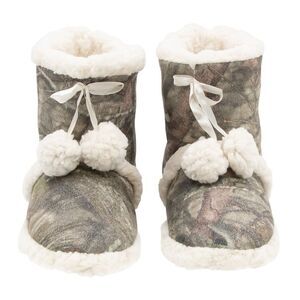 Mossy Oak Women's Booties Pull-on Slippers in Camouflage, Size Small (5-6)